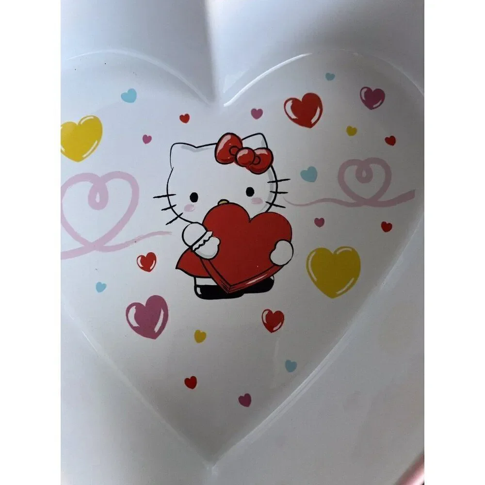 Sanrio Hello kitty Heart Shaped Ceramic Casserole Baking Dish‎ Hearts Plane NEW